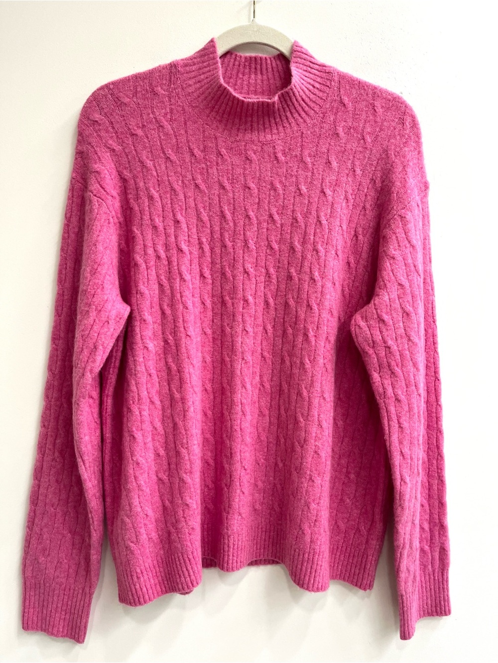 J.CREW factory cable knit ULTRA SOFT sweater bubblegum pink BU741 pink size XL